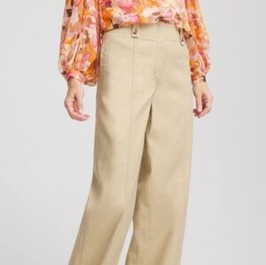 CHICO'S NWT CANVAS WIDE LEG PANTS SZ 2 / 12